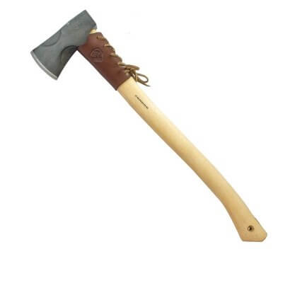 The Condor Cloudburst Axe made from 1060 High Carbon Steel has leather guard and is great for camp use - Anglo Forro